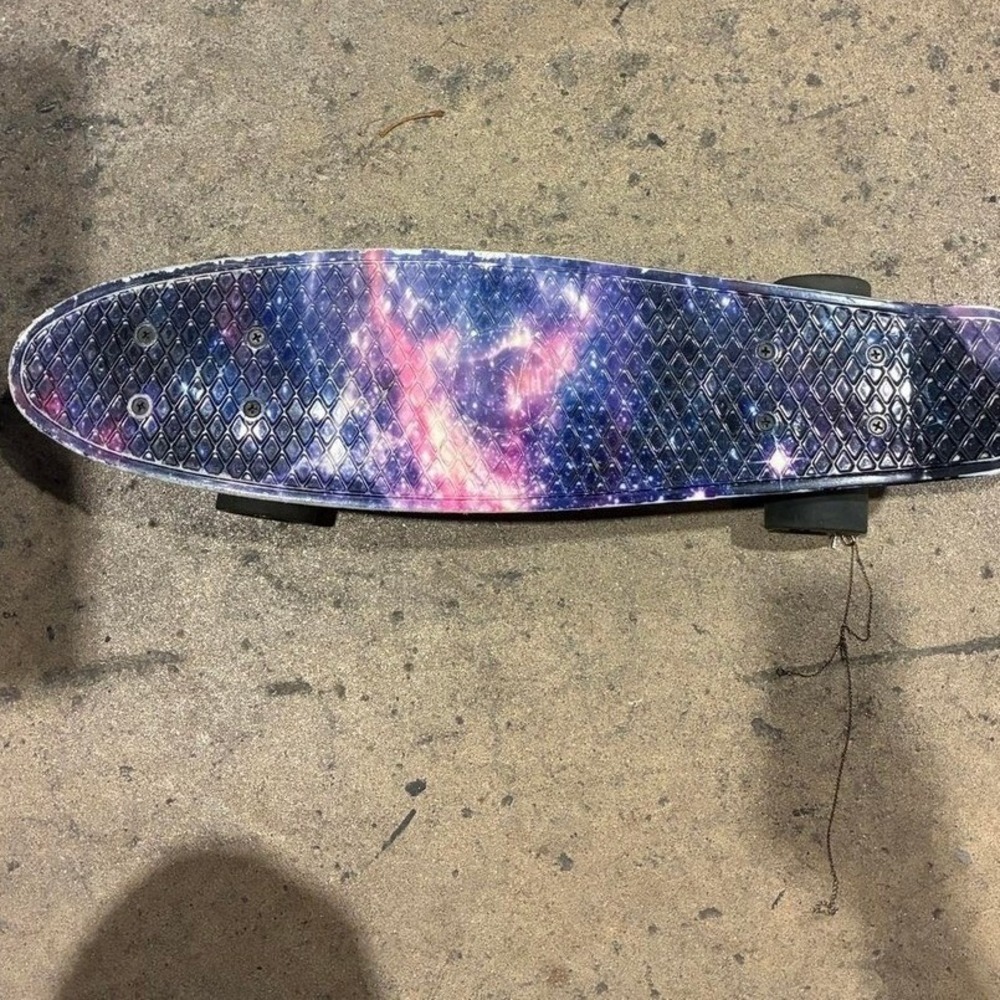 Meketec galaxy Penny Board M2 22" Mini Cruiser skateboard purple nebula design